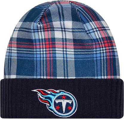 New Era Men's NFL Tennessee Titans Sideline Statement Cuffed Knit Hat- Navy