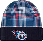 New Era Men's NFL Tennessee Titans Sideline Statement Cuffed Knit Hat- Navy