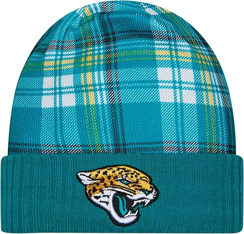 New Era Men's NFL Jacksonville Jaguars Sideline Statement Cuffed Knit Hat- Teal