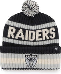 '47 Men's NFL Bering Cuffed Knit Hat with Pom - black
