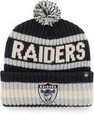 '47 Men's NFL Bering Cuffed Knit Hat with Pom - black