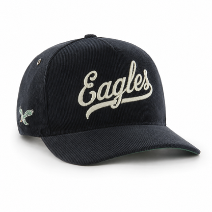 '47 NFL Philadelphia Eagles Golden Age Cord Hitch RF Adjustable Hat - Black
