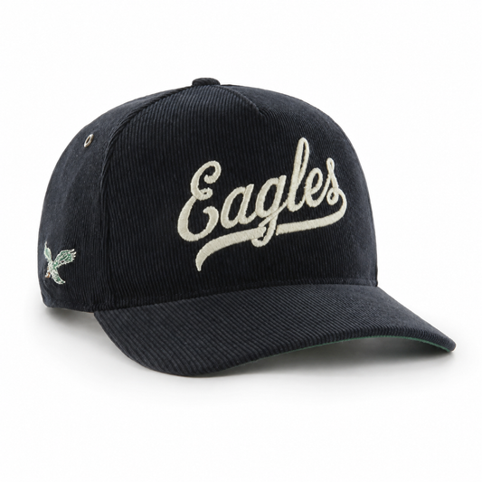 '47 NFL Philadelphia Eagles Golden Age Cord Hitch RF Adjustable Hat - Black
