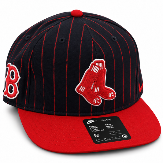 Nike MLB Boston Red Sox Pinstripe Pro Cap Adjustable Hat – Navy/Red