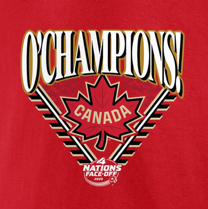 Fanatics Men's 2025 Canada 4 Nations Face-Off Champions Hometown T-Shirt - Athletic Red