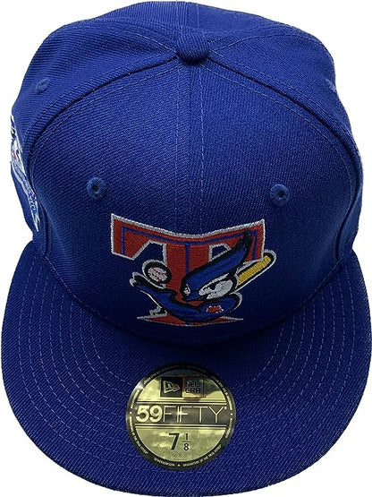 New Era Compatible with Blue Jays 59fifty Retro T Bird Logo Fitted Custom Royal Hat - 25th Anniversary Side Patch