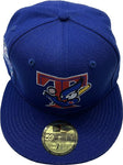 New Era Compatible with Blue Jays 59fifty Retro T Bird Logo Fitted Custom Royal Hat - 25th Anniversary Side Patch