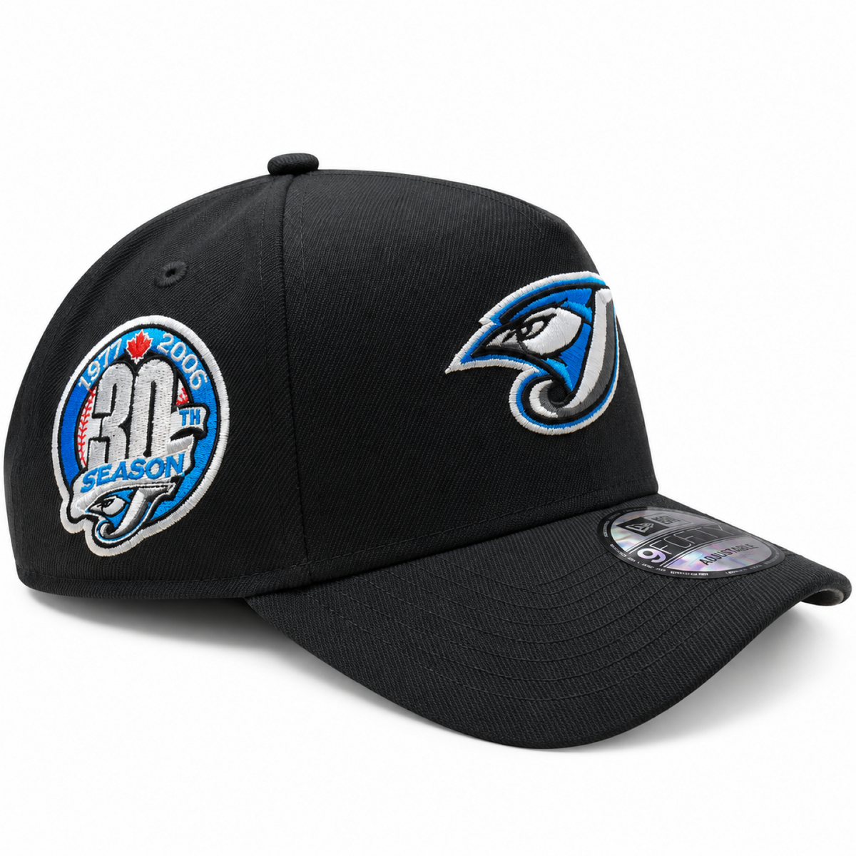 New Era MLB Toronto Blue Jays Retro Bird Logo 30th Anniversary 9FORTY A-Frame Adjustable Snapback Hat – Black