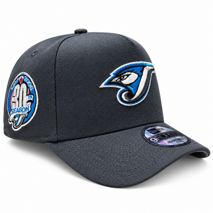 New Era MLB Toronto Blue Jays Retro Bird Logo 30th Anniversary 9FORTY A-Frame Adjustable Snapback Hat – Dark Graphite