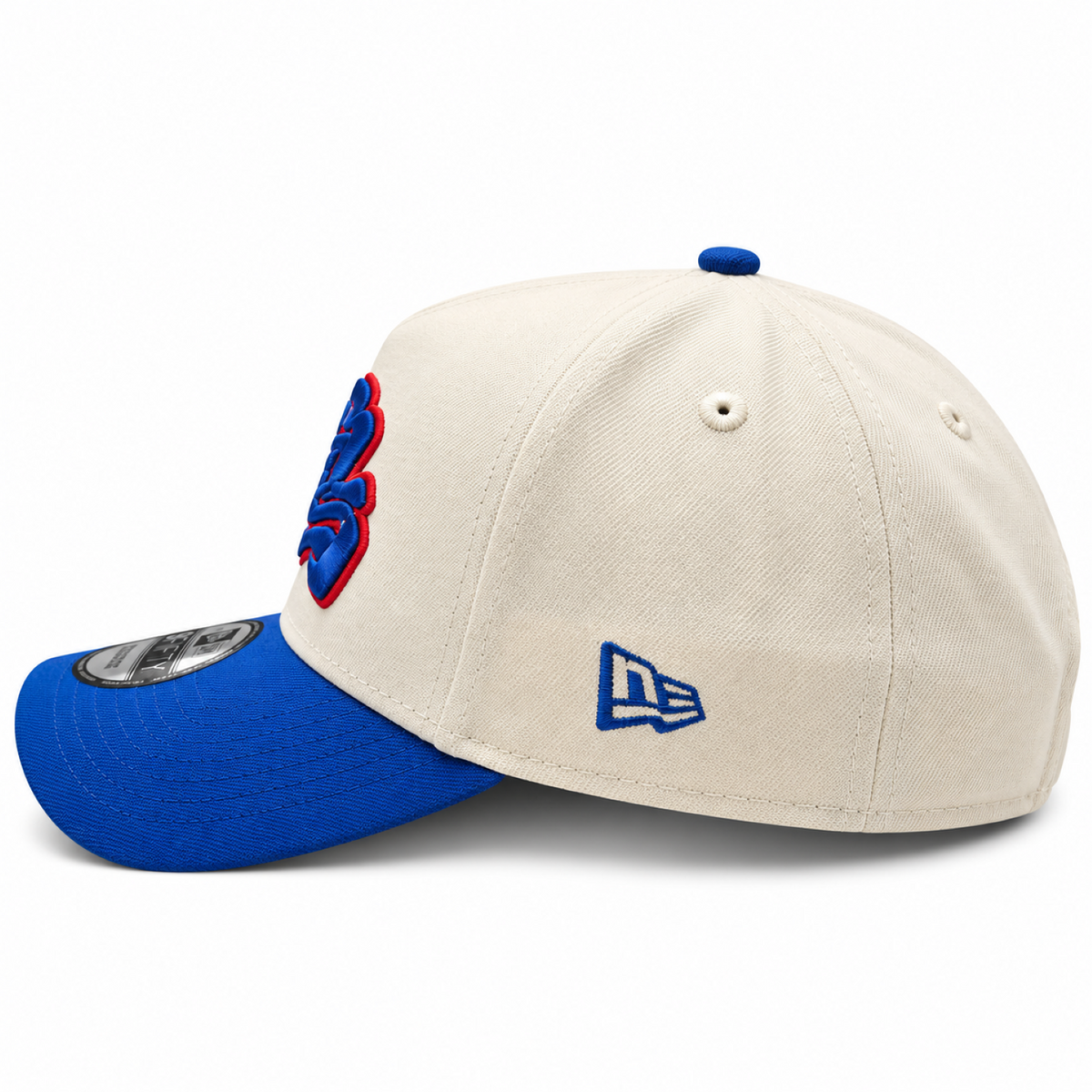 New Era MLB Toronto Blue Jays Kanji Script 9FORTY A-Frame Adjustable Snapback Hat – Natural/Royal Blue