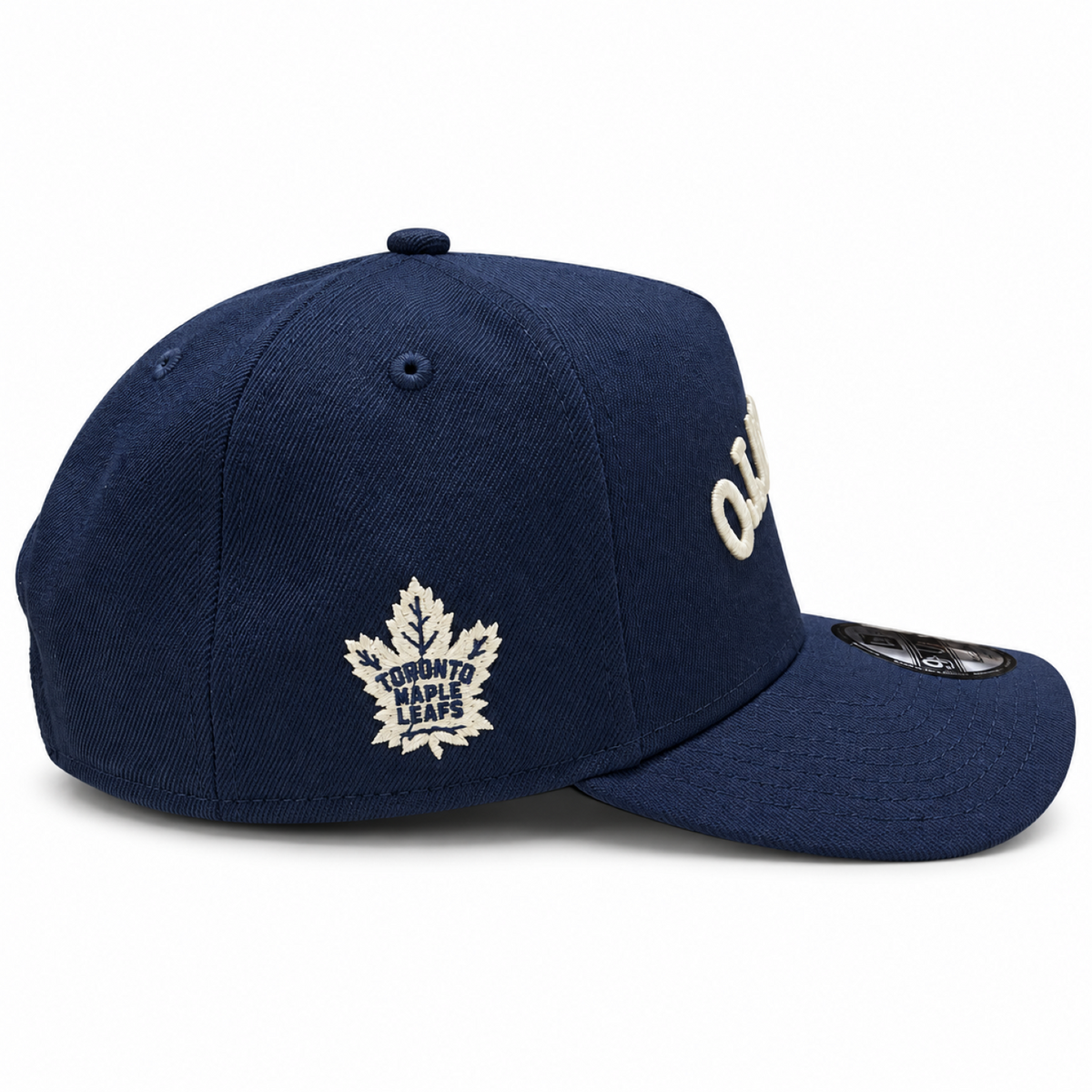 New Era NHL Toronto Maple Leafs Upside Down Wordmark 9FORTY A-Frame Adjustable Snapback Hat – Navy
