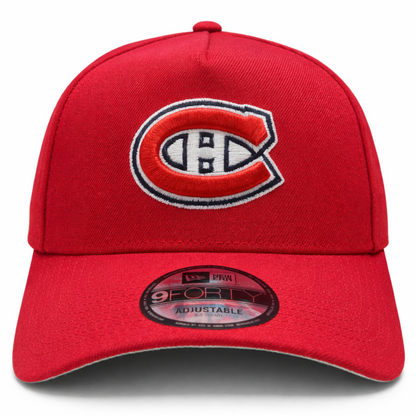 New Era NHL Montreal Canadiens 9FORTY A-Frame Adjustable Snapback Hat - Red