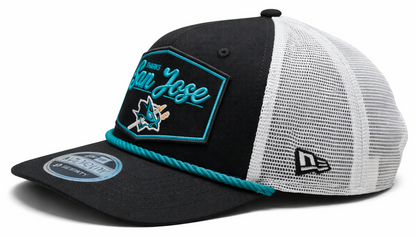New Era 9SEVENTY NHL San Jose Sharks Adjustable Stretch-Snapback Hat - Black/White