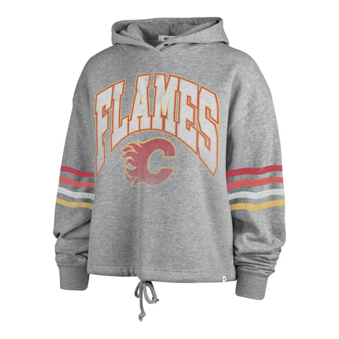 47 NHL Calgary Flames Women's Upland Bennet Cropped Hoodie - Grey