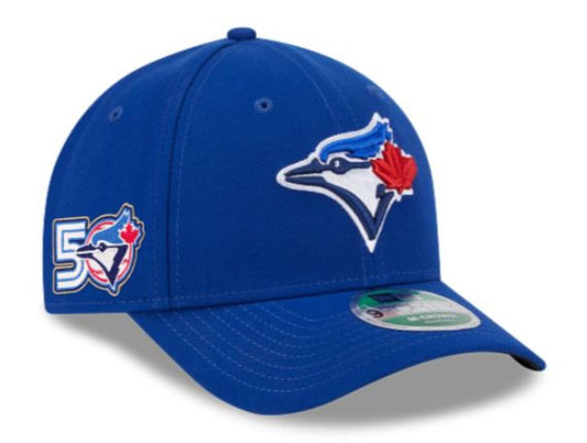 New Era 9FORTY M-Crown MLB Toronto Blue Jays 50th Anniversary Side Patch Player Replica Adjustable Snapback Hat - Royal Blue