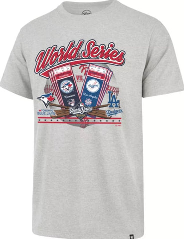 47 MLB World Series Toronto Blue Jays vs Los Angeles Dodgers Dueling Tee - Grey