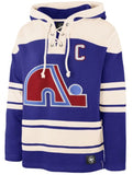 '47 NHL Quebec Nordiques Joe Sakic Player Lacer Hoodie - Blue/White