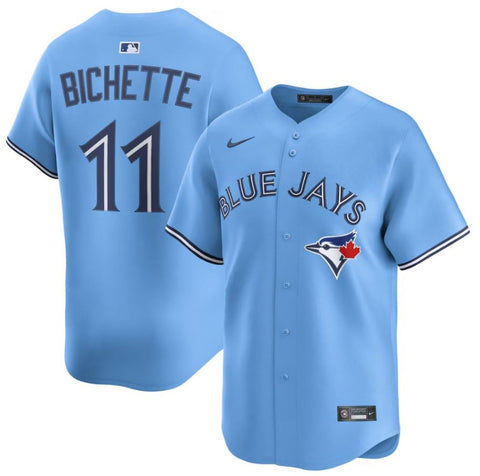 Nike Mens MLB Toronto Blue Jays Bo Bichette Alternate Limited Heat-Applied Twill Jersey - Powder Blue