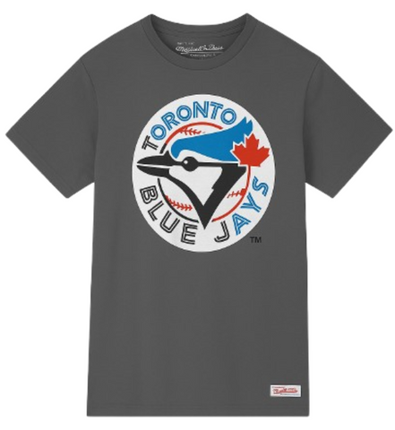 Mitchell & Ness MLB Toronto Blue Jays Cooperstown Half Logo Boxy Tee - Charcoal