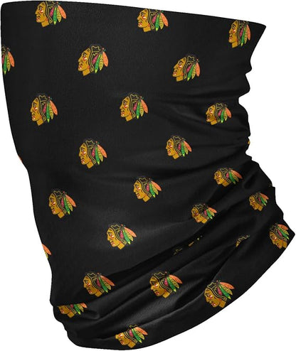 FOCO NHL Chicago Blackhawks Mini Print Gaiter Scarf - Black