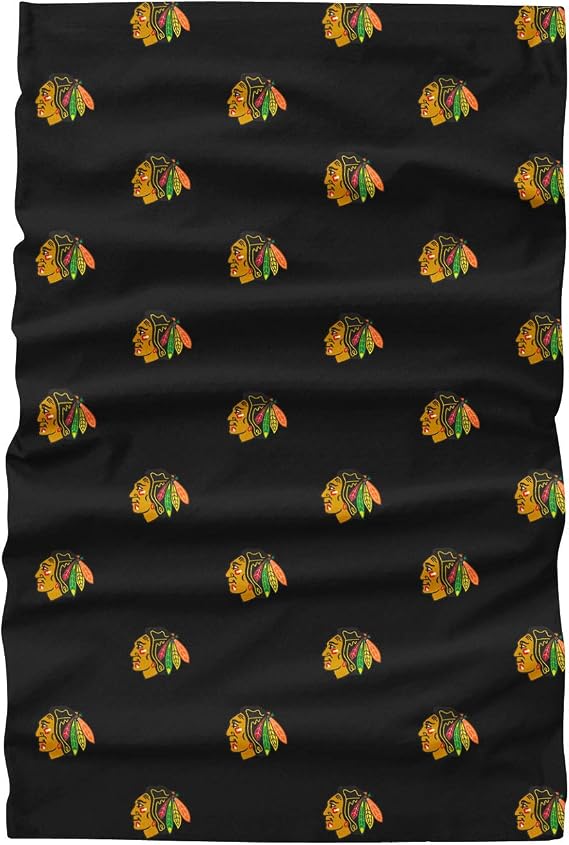 FOCO NHL Chicago Blackhawks Mini Print Gaiter Scarf - Black