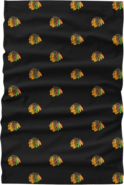 FOCO NHL Chicago Blackhawks Mini Print Gaiter Scarf - Black