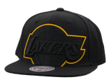 Mitchell & Ness Men's NBA Los Angeles Lakers Black Dynamic Snapback Cap