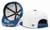 ’47 MLB Toronto Blue Jays Beach Side Snapback Hitch Hat - White/Blue