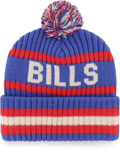 47 NFL Buffalo Bills Bering Cuffed Knit Hat with Pom - Blue