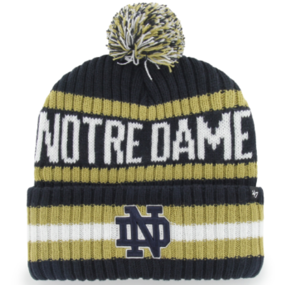 47 NCAA Notre Dame Fighting Irish Bering Cuff Knit Beanie - Navy/Olive