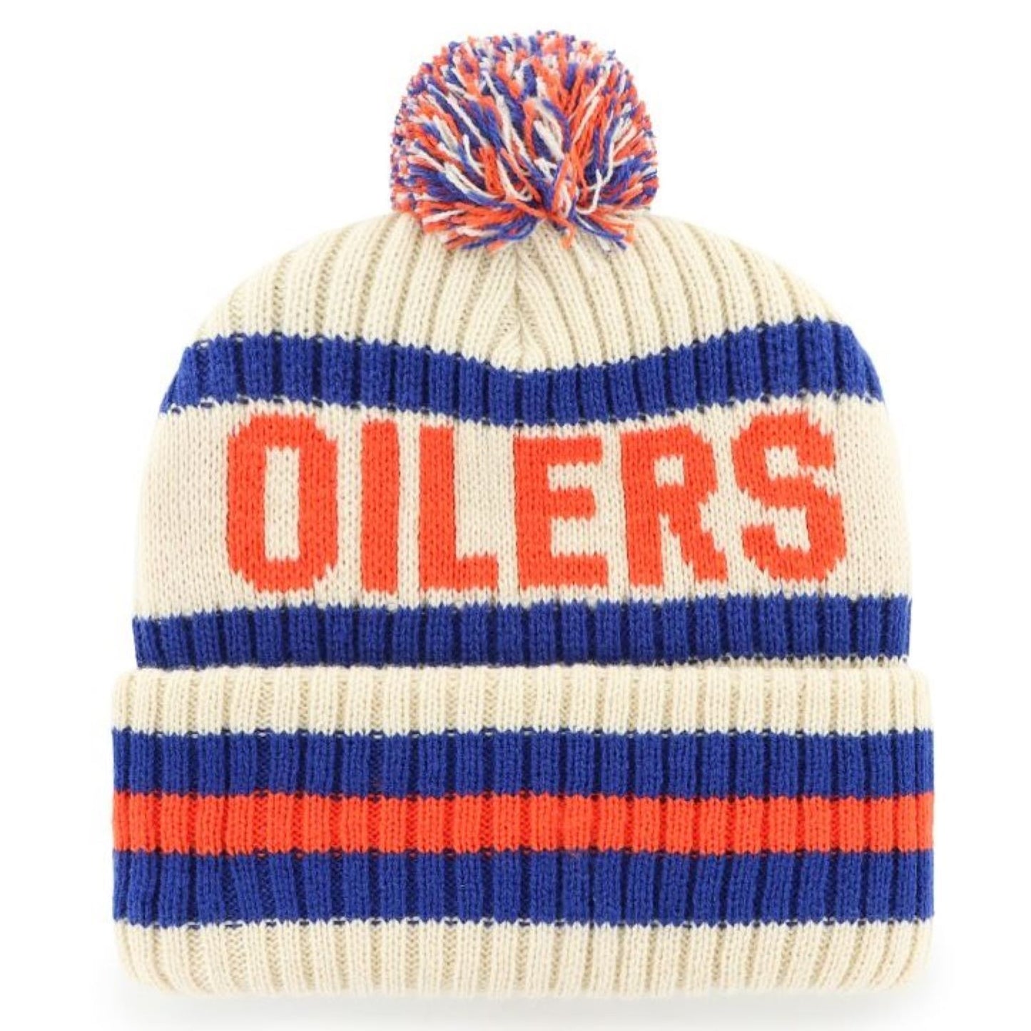47 NHL Edmonton Oilers Bering Cuff Knit Beanie - Off White/Blue