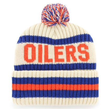 47 NHL Edmonton Oilers Bering Cuff Knit Beanie - Off White/Blue