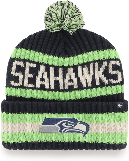 47 NFL Seattle Seahawks Wintermütze Bering Cuff Knit Hat Toque - Navy/Green