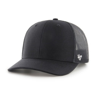 47 Classic Black/Black Trucker Adjustable Cap - Blank