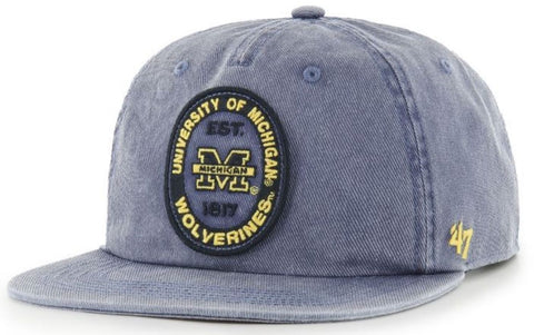 '47 NCAA Michigan Wolverines Boot Path Captain RF Adjustable Snapback Hat - Blue