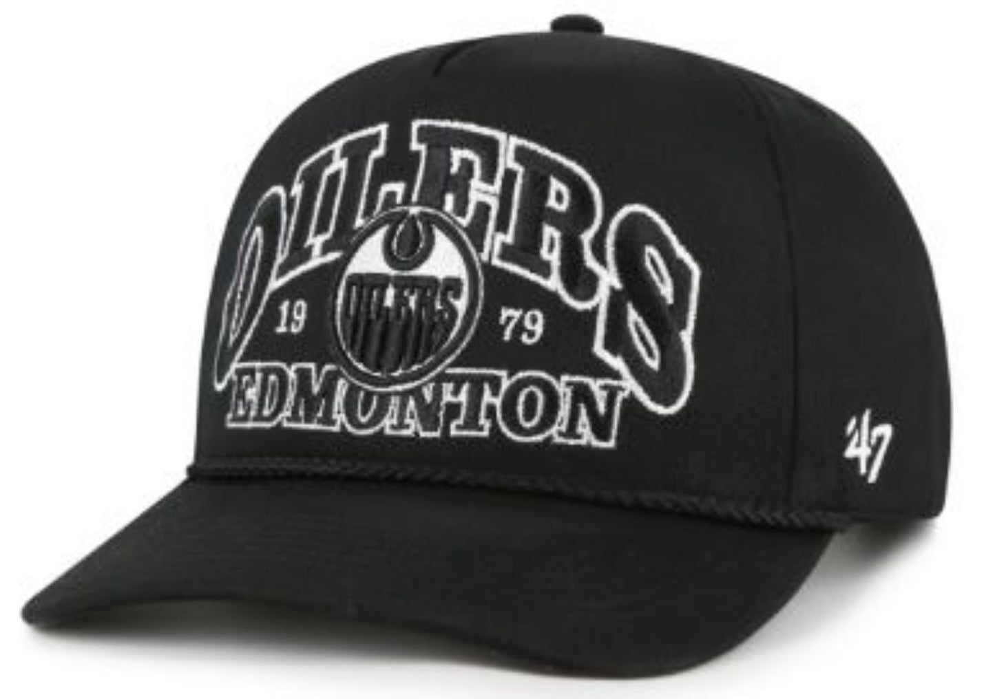 47 NHL Edmonton Oilers Break Wood Hitch Adjustable Hat - Black