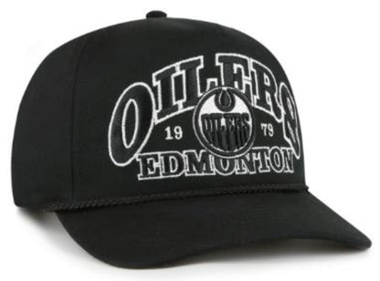 47 NHL Edmonton Oilers Break Wood Hitch Adjustable Hat - Black