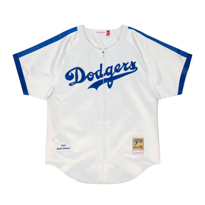 Men's Jackie Robinson White Brooklyn Dodgers Cooperstown Collection 1949 Authentic Player Jersey