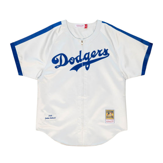 Men's Jackie Robinson White Brooklyn Dodgers Cooperstown Collection 1949 Authentic Player Jersey