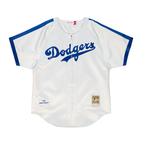 Men's Jackie Robinson White Brooklyn Dodgers Cooperstown Collection 1949 Authentic Player Jersey