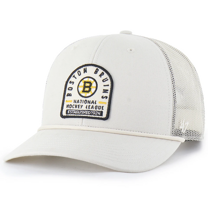 '47 NHL Boston Bruins Gravestone Adjustable Trucker Hat- Beige