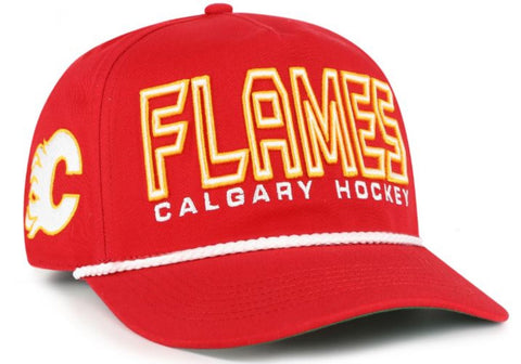 '47 NHL Calgary Flames Byline Cord Hitch Adjustable Snapback Hat - Red