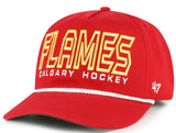 '47 NHL Calgary Flames Byline Cord Hitch Adjustable Snapback Hat - Red