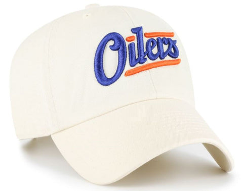 '47 NHL Edmonton Oilers Clean Up Adjustable Cap - White/Blue