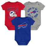Newborn & Infant Royal/Red/Heather Gray Buffalo Bills Game On Three-Piece Bodysuit Set
