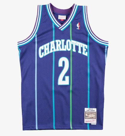 Mitchell & Ness Men's NBA Charlotte Hornets Larry Johnson 1994-95 Hardwood Classics Swingman Jersey - Purple