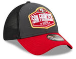 Men's New Era Graphite/Scarlet San Francisco 49ers 2021 NFL Draft Trucker 39THIRTY Flex Hat