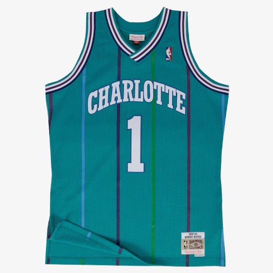 Mitchell & Ness Men's NBA Charlotte Hornets Muggsy Bogues 1992-93 Hardwood Classics Swingman Jersey - Teal