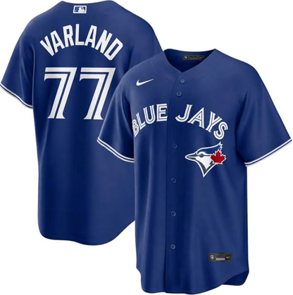 Nike Mens MLB Toronto Blue Jays Louis Varland #77  Replica Jersey - Royal Blue