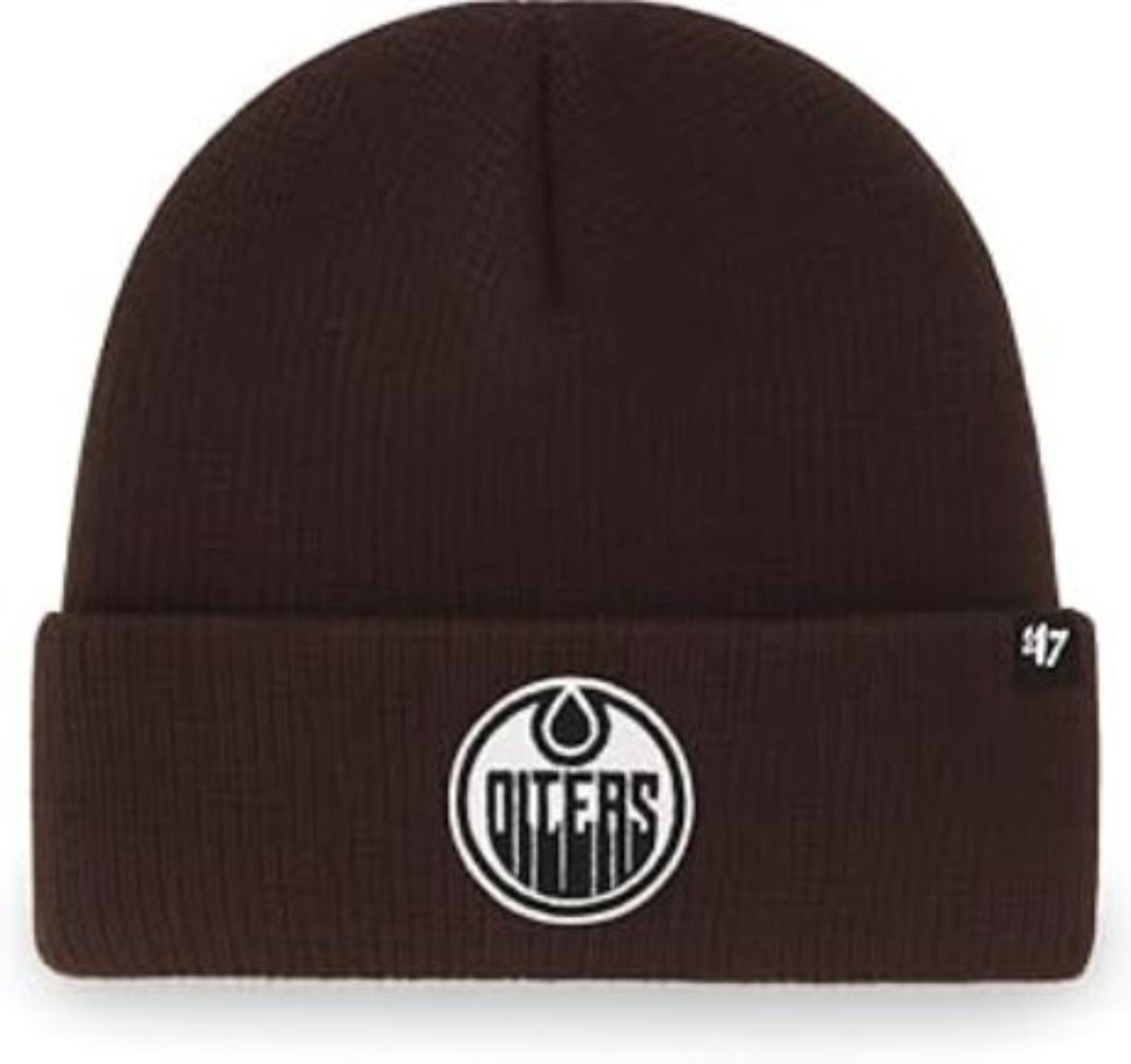 '47 NHL Edmonton Raised Cuffed Knit Hat Dark Chocolate - Brown